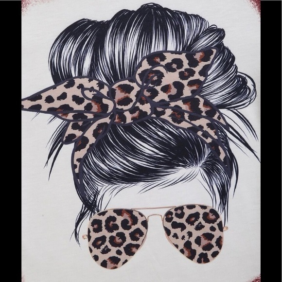 Leopard Print Womens Graphic Tee - Picture 4 of 5